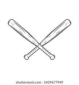 Baseball bats crossed vector illustration
