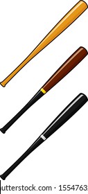 baseball bats in different colors