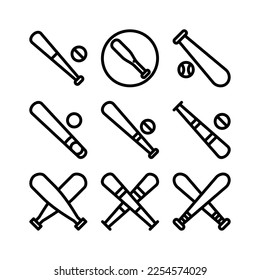 baseball bats icon or logo isolated sign symbol vector illustration - high quality black style vector icons