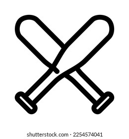 icono de bates de béisbol o logotipo símbolo de signo aislado ilustración vectorial - iconos vectoriales de estilo negro de alta calidad