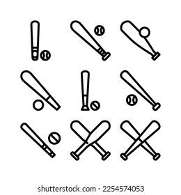 baseball bats icon or logo isolated sign symbol vector illustration - high quality black style vector icons