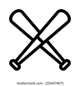baseball bats icon or logo isolated sign symbol vector illustration - high quality black style vector icons
