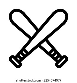 baseball bats icon or logo isolated sign symbol vector illustration - high quality black style vector icons