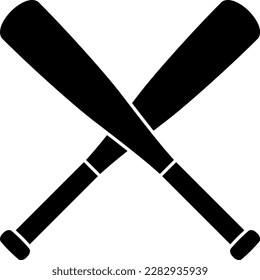 Baseball bats isolated vector silhouette.