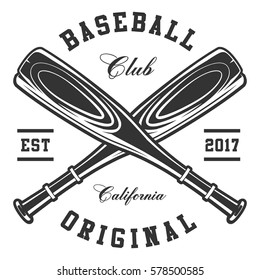 Baseball bats logo. Text is on the separate layer