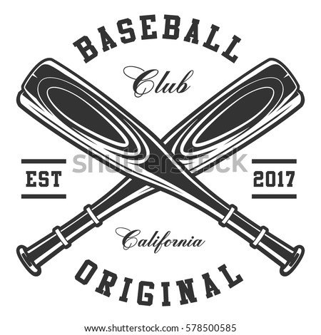 Baseball bats logo. Text is on the separate layer