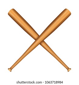 Baseball bats on a white background. Vector illustration.