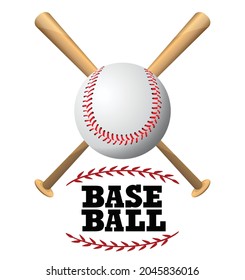 Baseball and Baseball bats on a white background, sport game , vector illustration.