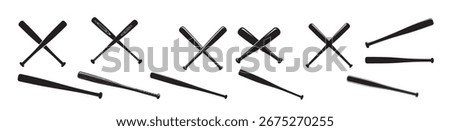 baseball bats silhouette white background vector illustration