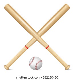 Baseball bats and baseball. Vector EPS10 illustration. 