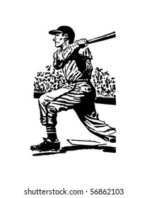 Baseball Batter 2    Retro Clip Art