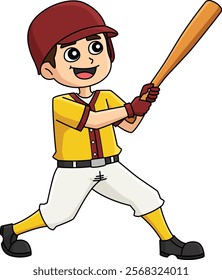 Baseball Batter Cartoon Colored Clipart 