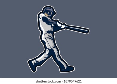 Baseball batter cartoon graphic vector illustration. simple sport vector.