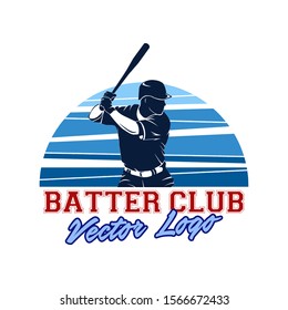 Baseball Batter Club Vector Logo Concept