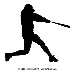 Baseball Batter Hitting Ball with Bat for Home Run.