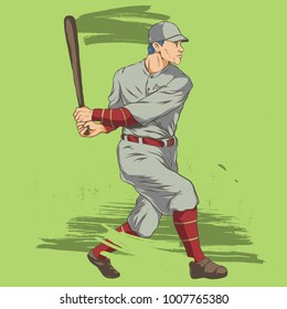 Baseball Batter Illustration