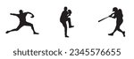 Baseball Batter.
Man Throwing Ball Silhouette.
Baseball Player Silhouette.
baseball player, vector isolated illustration. 
Baseball batter.
