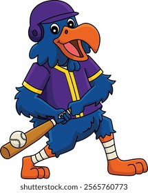 Baseball Batter Mascot Cartoon Colored Clipart 