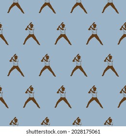 Batalla de béisbol de azul claro. Diseñado en un patrón de repetición sin fisuras. Ideal para imprimirse sobre tela, papel pintado o productos de cama para niños