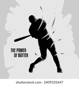 baseball batter silhouette splash player