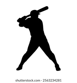 Baseball batter silhouette vector illustration design on white background.