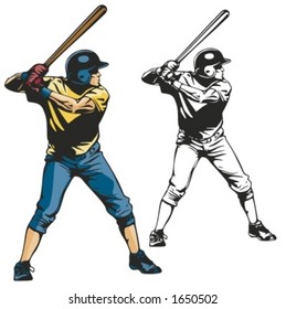 Baseball batter. Vector illustration