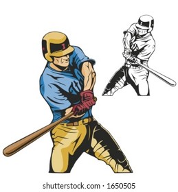 Baseball batter. Vector illustration