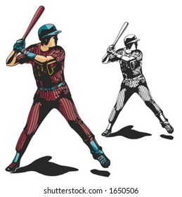 Baseball batter. Vector illustration