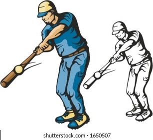 Baseball batter. Vector illustration