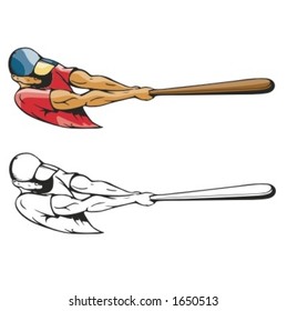 Baseball batter. Vector illustration