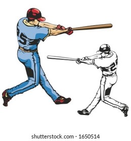 Baseball batter. Vector illustration