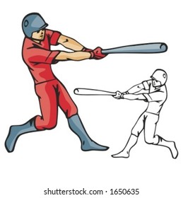 Baseball batter. Vector illustration