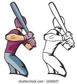 Baseball batter. Vector illustration