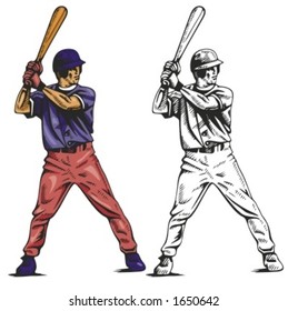 Baseball batter. Vector illustration