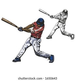 Baseball batter. Vector illustration