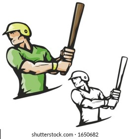 Baseball batter. Vector illustration