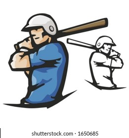 Baseball batter. Vector illustration