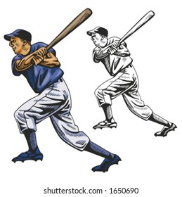 Baseball batter. Vector illustration