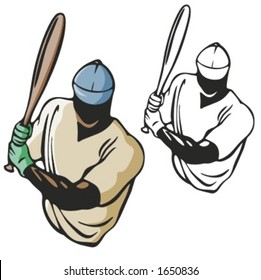 Baseball batter. Vector illustration