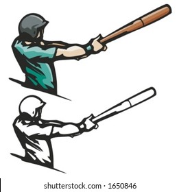 Baseball batter. Vector illustration