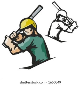 Baseball batter. Vector illustration