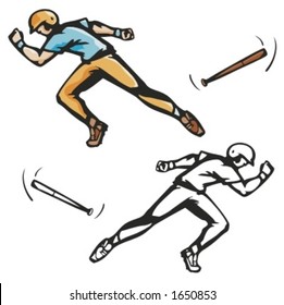 Baseball batter. Vector illustration