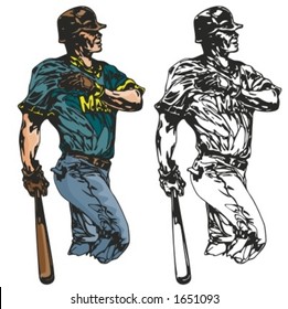 Baseball batter. Vector illustration