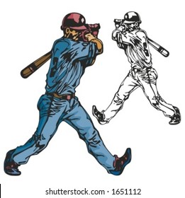 Baseball batter. Vector illustration