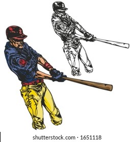 Baseball batter. Vector illustration