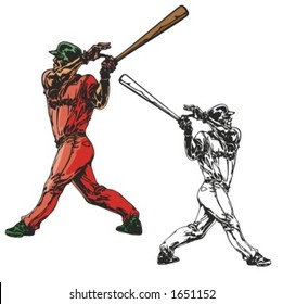 Baseball batter. Vector illustration