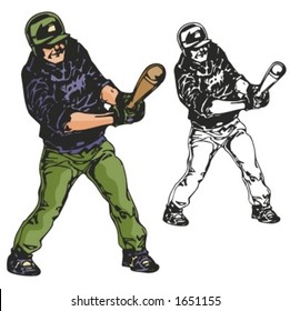 Baseball batter. Vector illustration