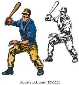 Baseball batter. Vector illustration