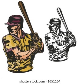 Baseball batter. Vector illustration