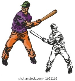 Baseball batter. Vector illustration